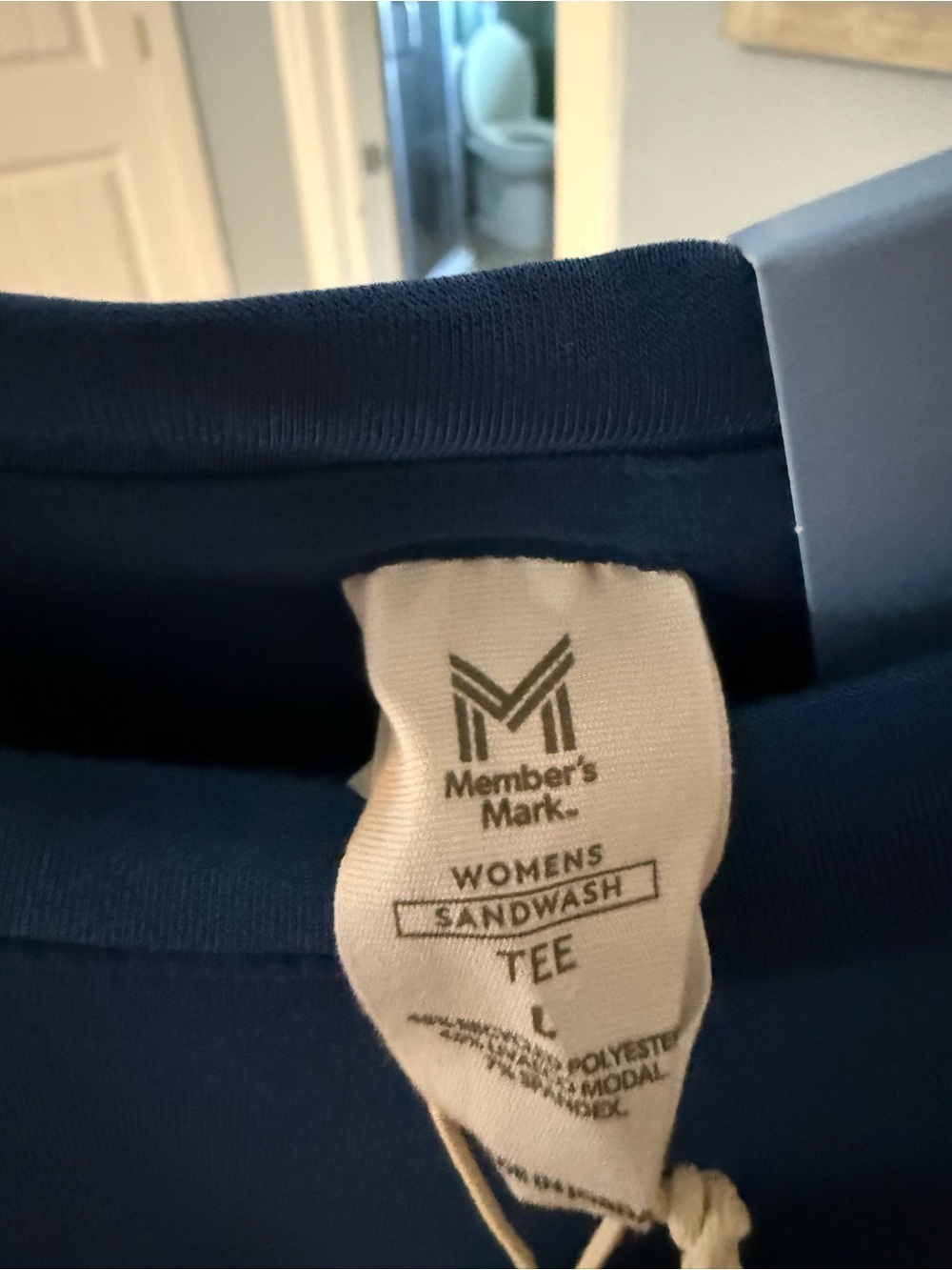 Casual Crewneck Tee in Navy Blue by Mott & Bow - Picture 3 of 3